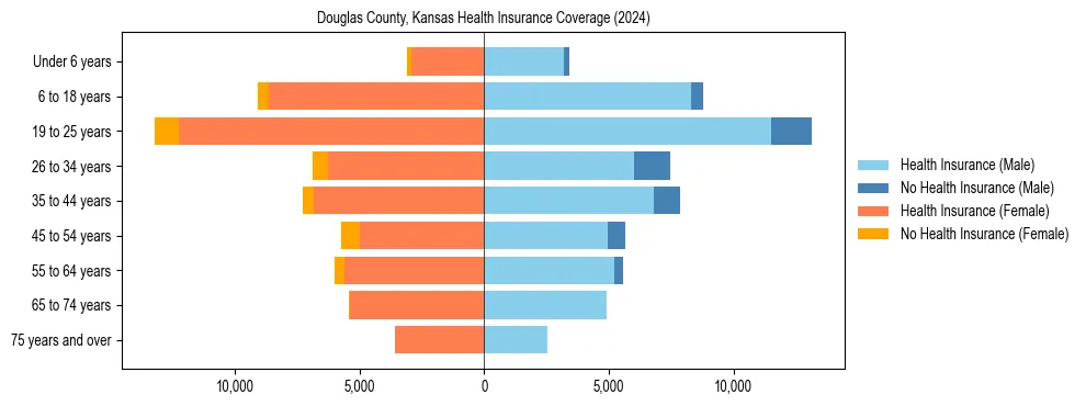 Health insurance pyramid for Douglas County, Kansas