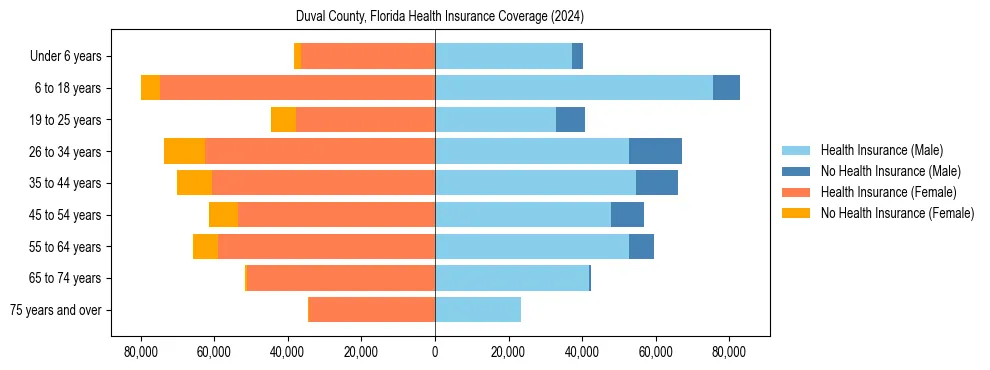 Health insurance pyramid for Duval County, Florida