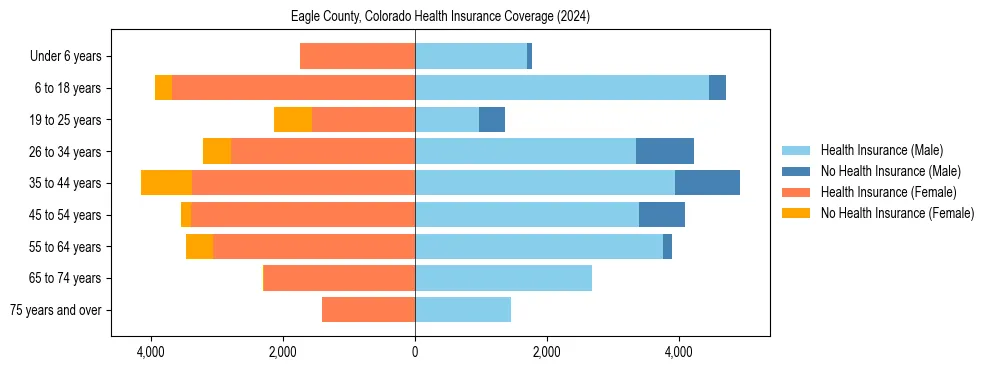 Health insurance pyramid for Eagle County, Colorado
