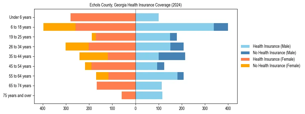 Health insurance pyramid for Echols County, Georgia
