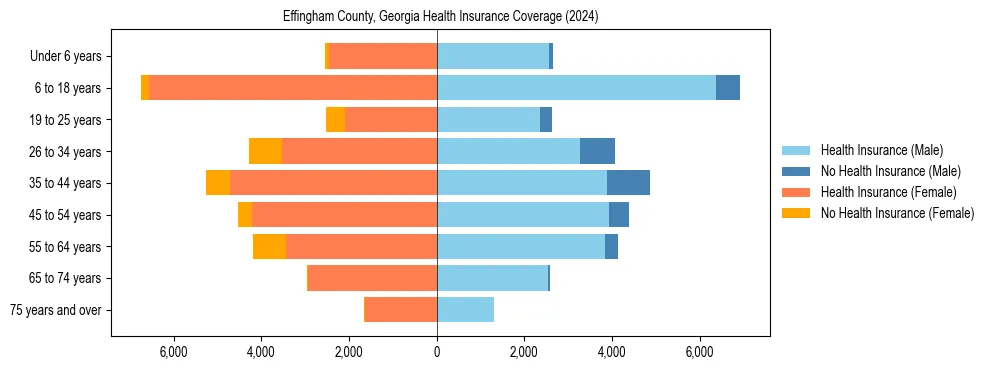 Health insurance pyramid for Effingham County, Georgia