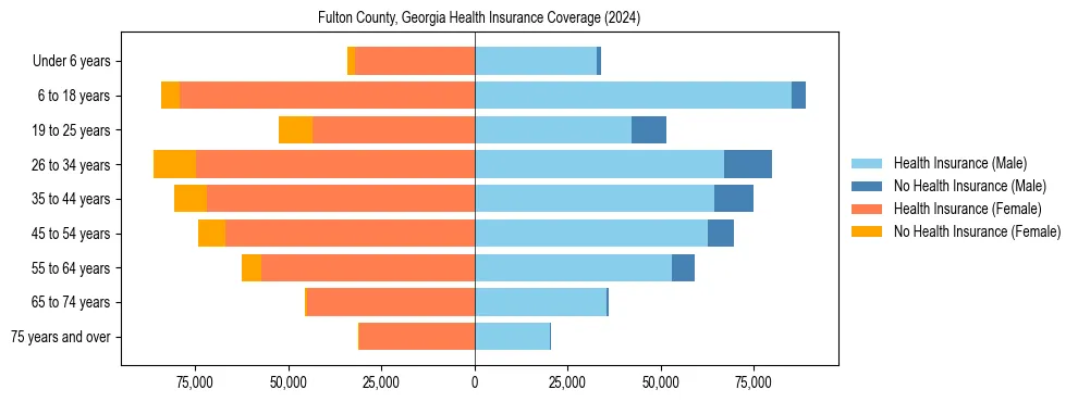 Health insurance pyramid for Fulton County, Georgia