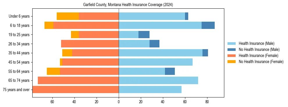 Health insurance pyramid for Garfield County, Montana