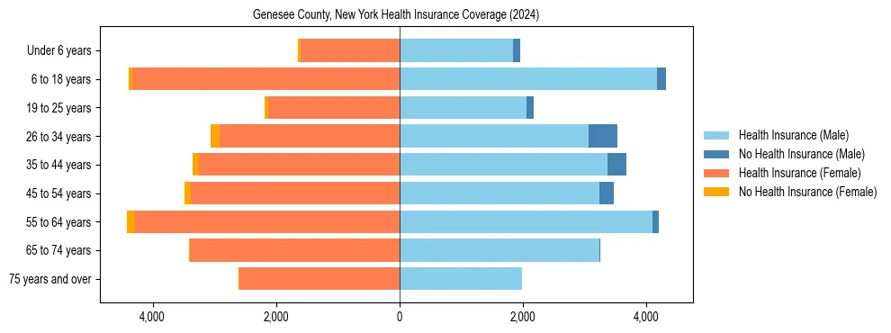 Health insurance pyramid for Genesee County, New York