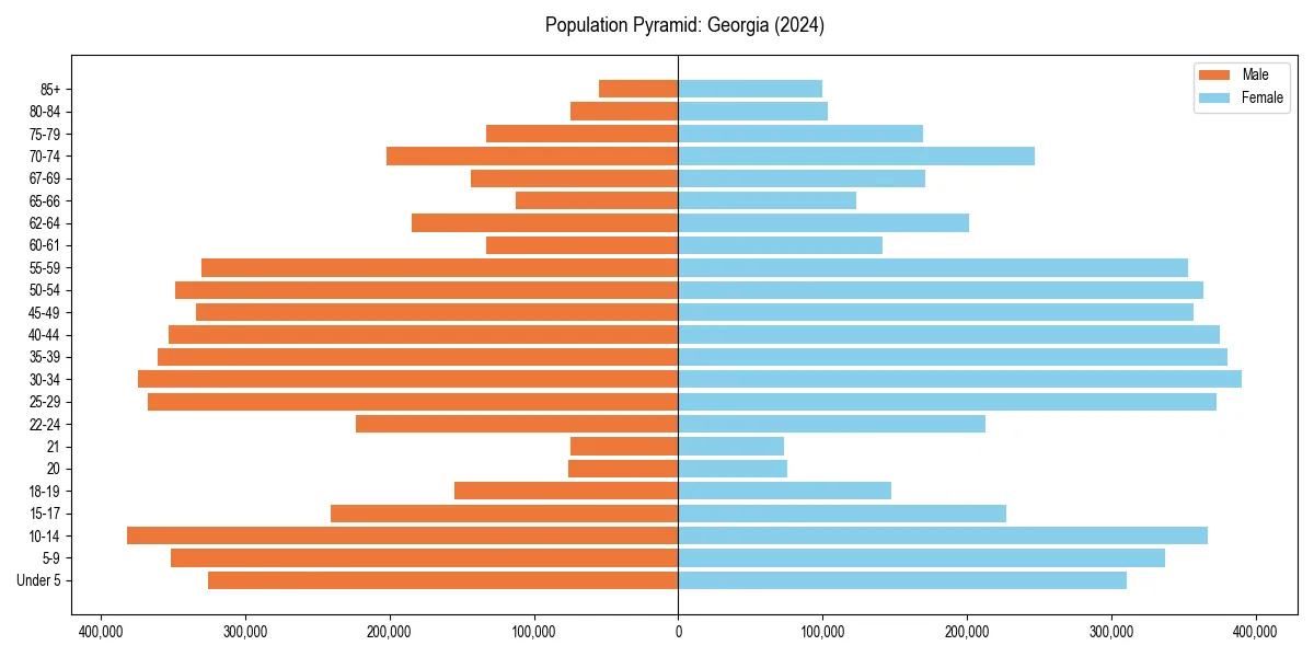 Population pyramid for 