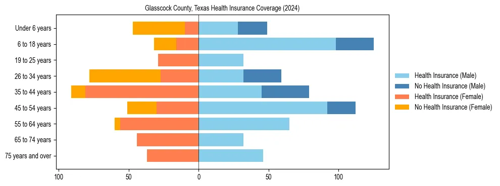 Health insurance pyramid for Glasscock County, Texas