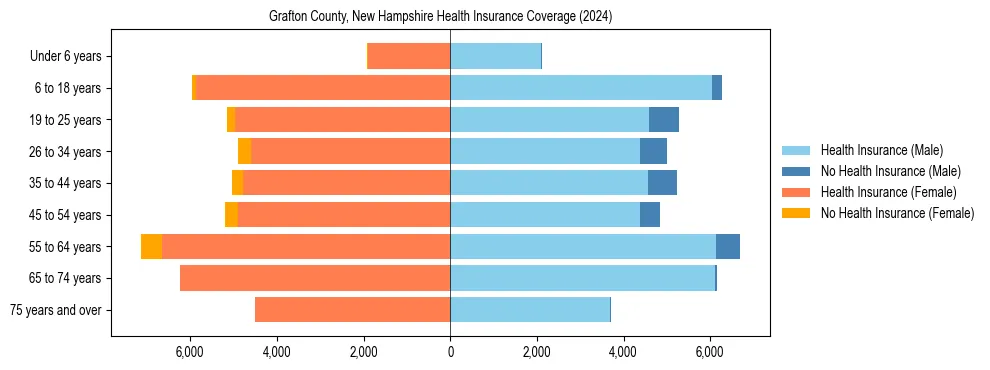 Health insurance pyramid for Grafton County, New Hampshire