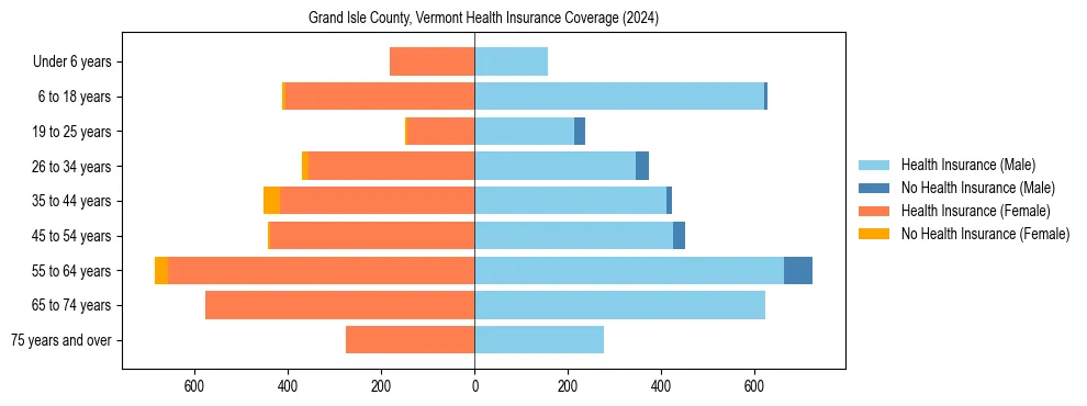 Health insurance pyramid for Grand Isle County, Vermont