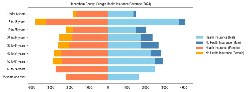 Health insurance pyramid for Habersham County, Georgia