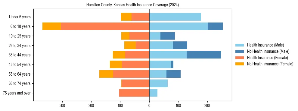 Health insurance pyramid for Hamilton County, Kansas