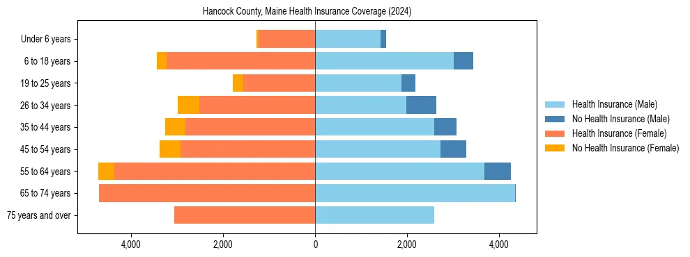 Health insurance pyramid for Hancock County, Maine