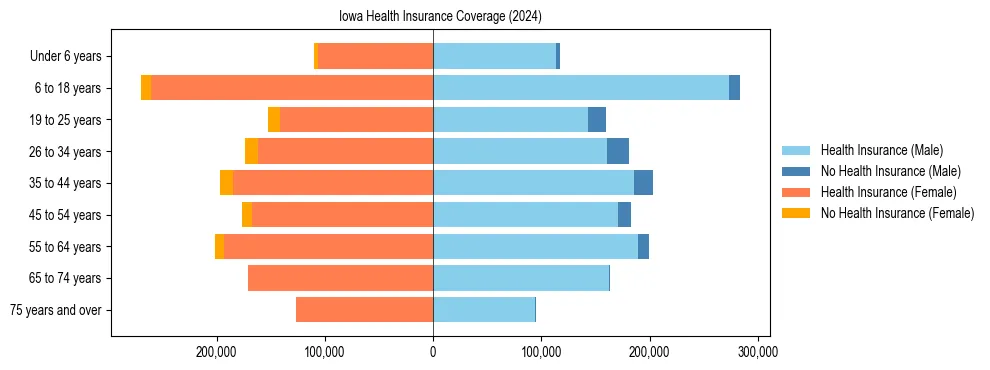 Health insurance pyramid for Iowa