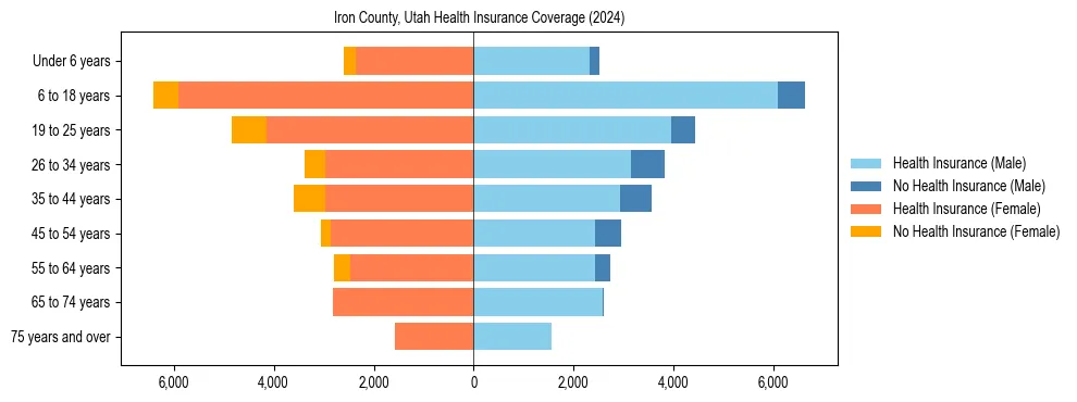 Health insurance pyramid for Iron County, Utah