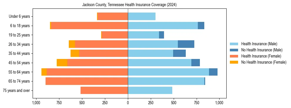 Health insurance pyramid for Jackson County, Tennessee