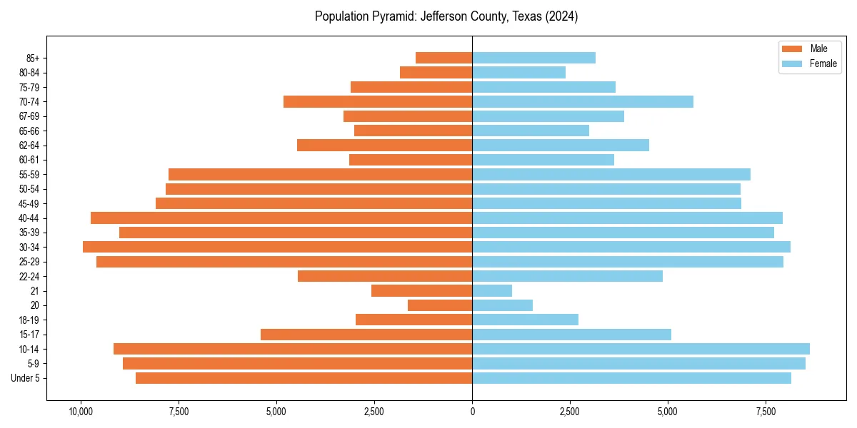 Population pyramid for 