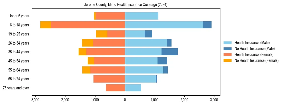 Health insurance pyramid for Jerome County, Idaho