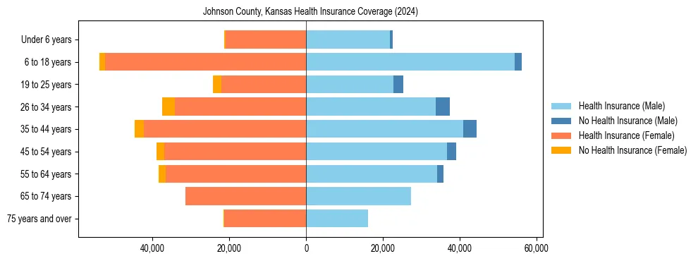 Health insurance pyramid for Johnson County, Kansas