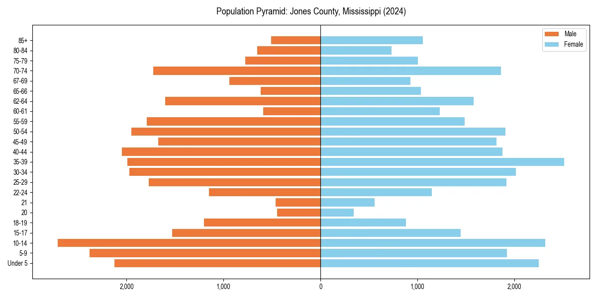 Population pyramid for 