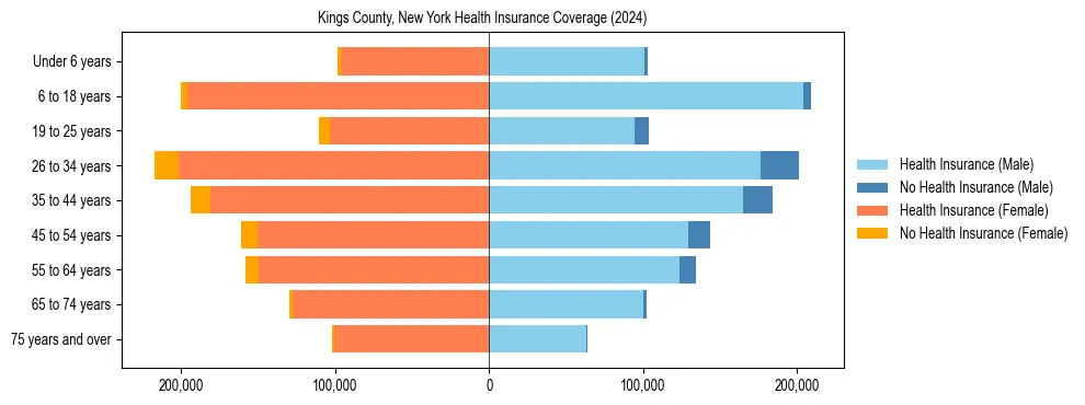 Health insurance pyramid for Kings County, New York