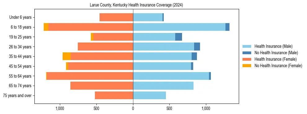 Health insurance pyramid for Larue County, Kentucky