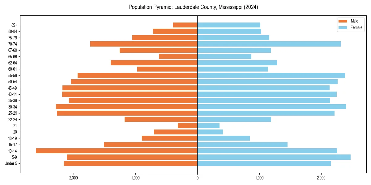 Population pyramid for 