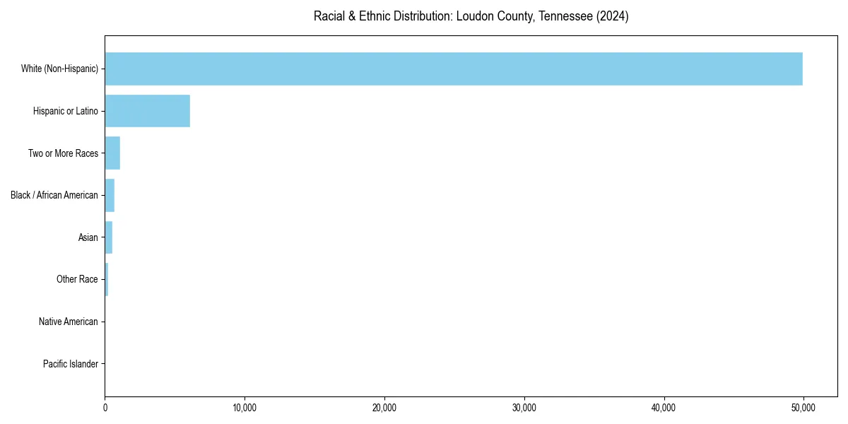 Bar chart showing racial distribution in  for 2024