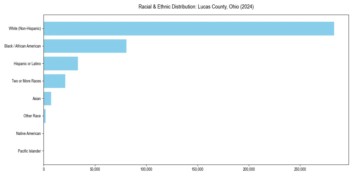 Bar chart showing racial distribution in for 2024