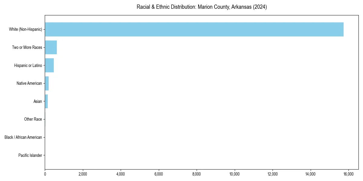 Bar chart showing racial distribution in  for 2024