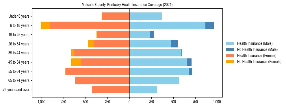 Health insurance pyramid for Metcalfe County, Kentucky