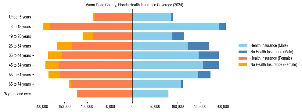 Health insurance pyramid for Miami-Dade County, Florida