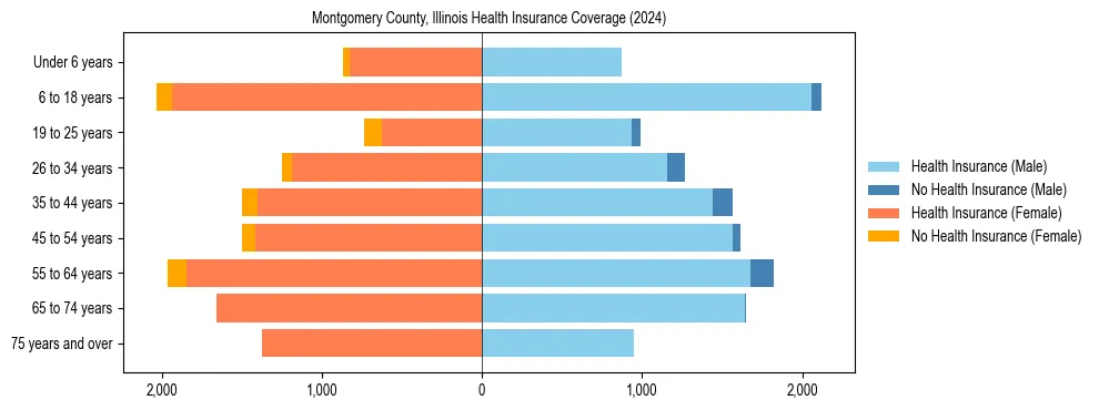 Health insurance pyramid for Montgomery County, Illinois