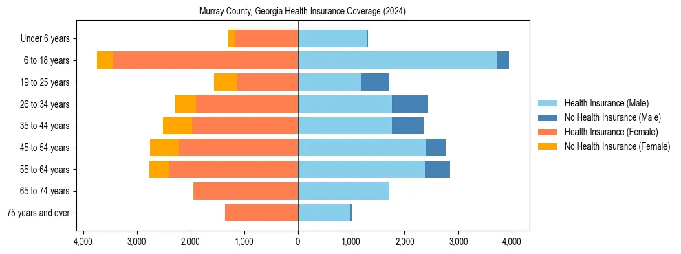 Health insurance pyramid for Murray County, Georgia