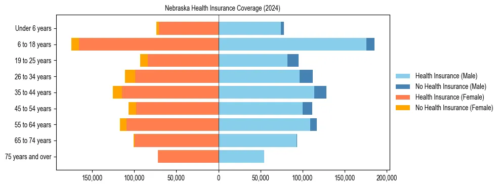 Health insurance pyramid for Nebraska