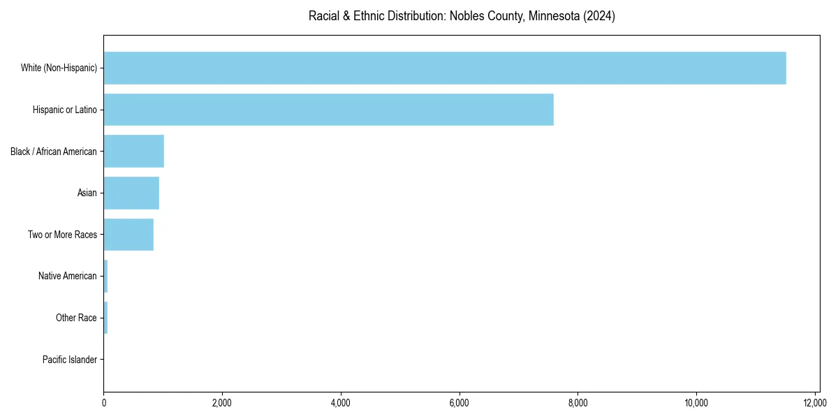 Bar chart showing racial distribution in  for 2024