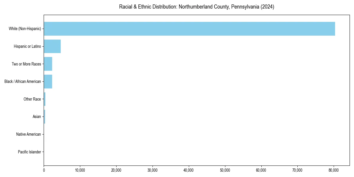 Bar chart showing racial distribution in  for 2024
