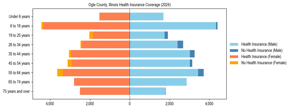 Health insurance pyramid for Ogle County, Illinois