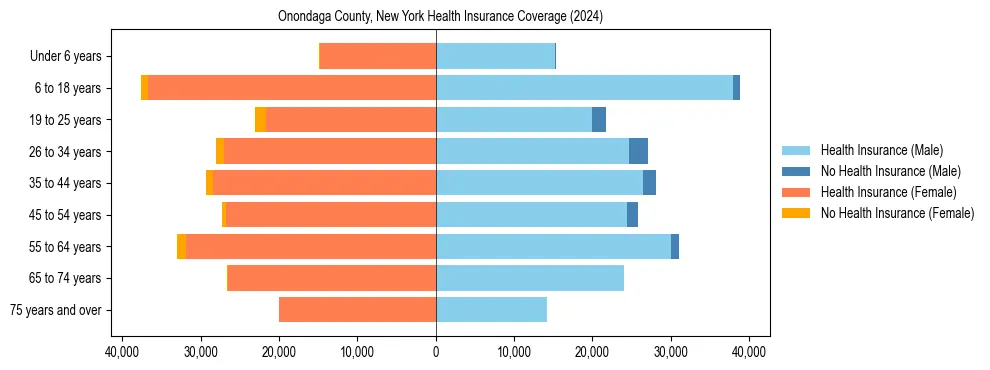 Health insurance pyramid for Onondaga County, New York