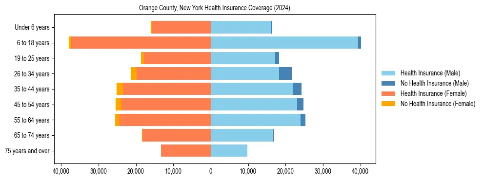 Health insurance pyramid for Orange County, New York