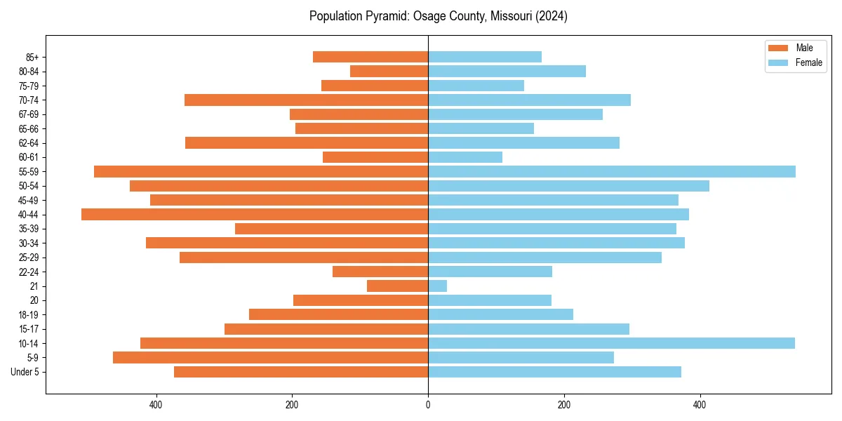 Population pyramid for 