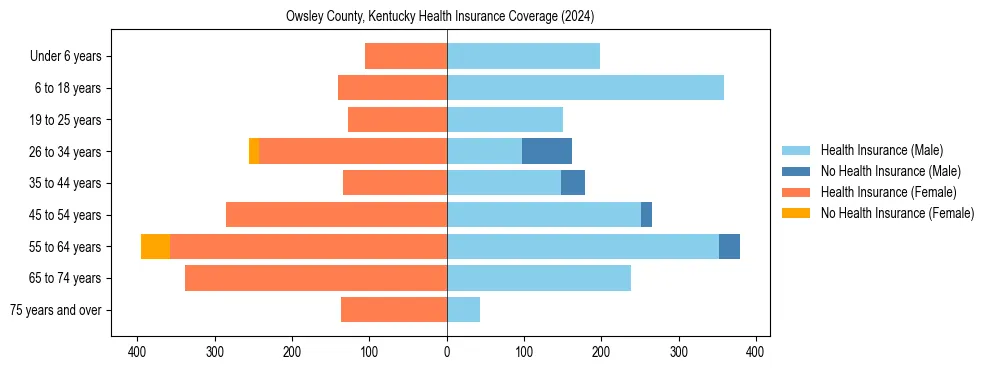 Health insurance pyramid for Owsley County, Kentucky