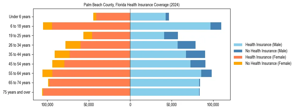Health insurance pyramid for Palm Beach County, Florida