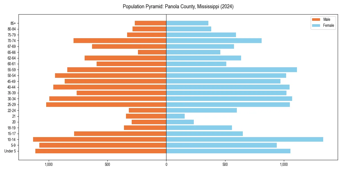 Population pyramid for 