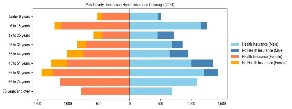 Health insurance pyramid for Polk County, Tennessee