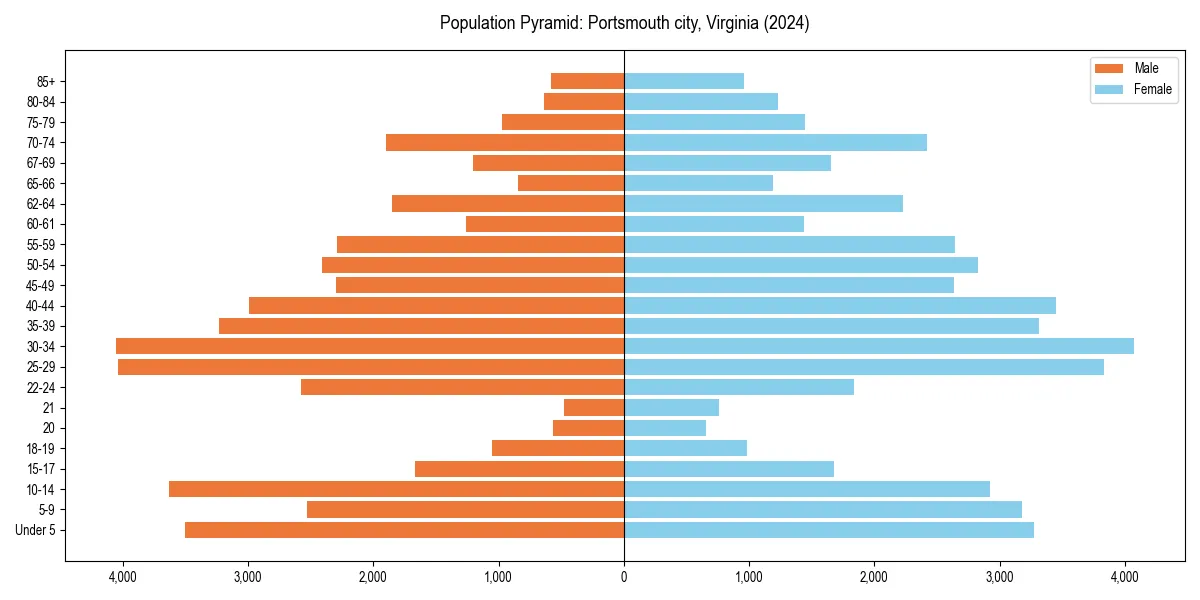 Population pyramid for 