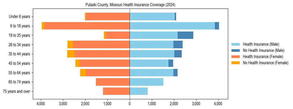 Health insurance pyramid for Pulaski County, Missouri
