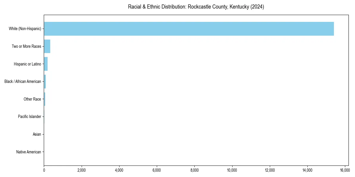 Bar chart showing racial distribution in  for 2024