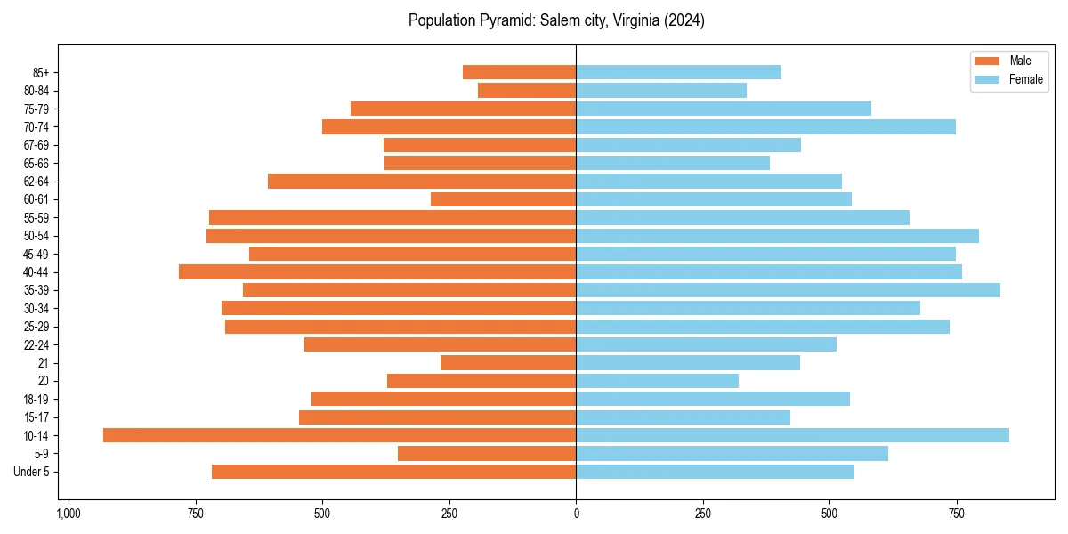Population pyramid for 