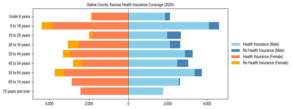 Health insurance pyramid for Saline County, Kansas