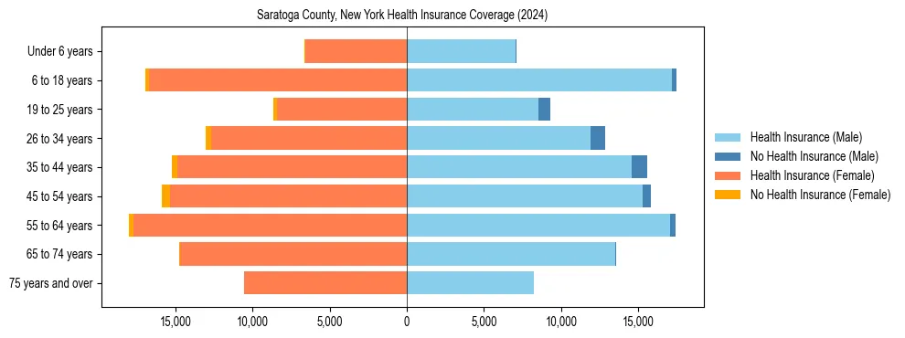 Health insurance pyramid for Saratoga County, New York