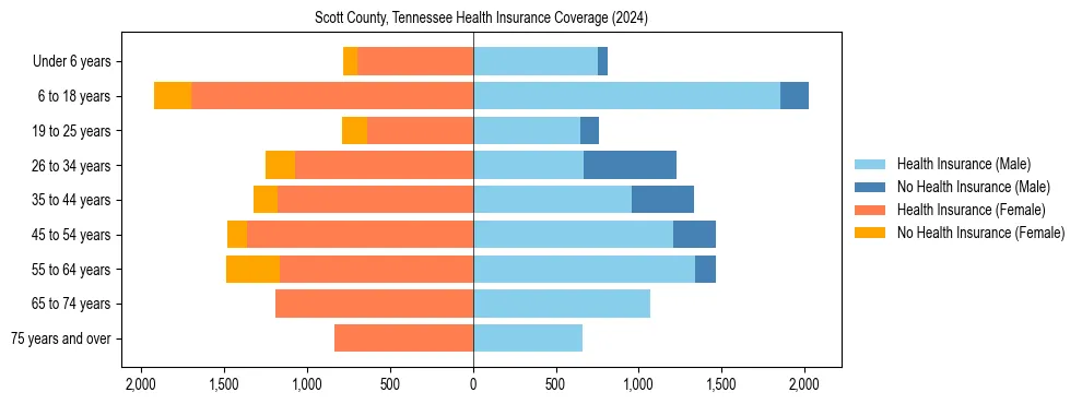 Health insurance pyramid for Scott County, Tennessee